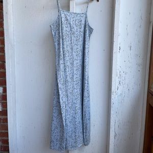 Vintage Square Neck Spaghetti Strap Midi Dress